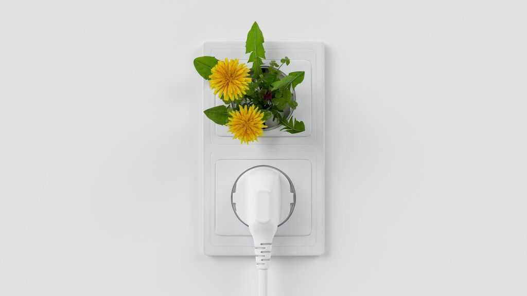 energy, flower wallpaper, clean, beautiful flowers, renewable, sustainable, green, power outlet, plant, flower, plug, electricity, nature, energy transition, photovoltaic, solar, flower background, alternative, technology, ecology, sun